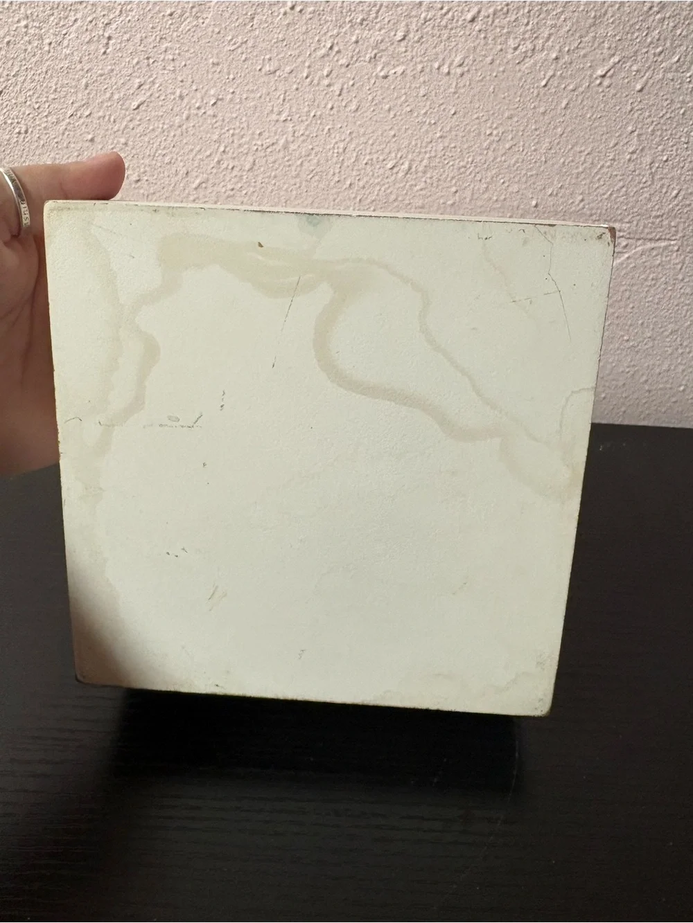 White Distressed Floral Scroll Wooden Keepsake Jewelry Trinket Box